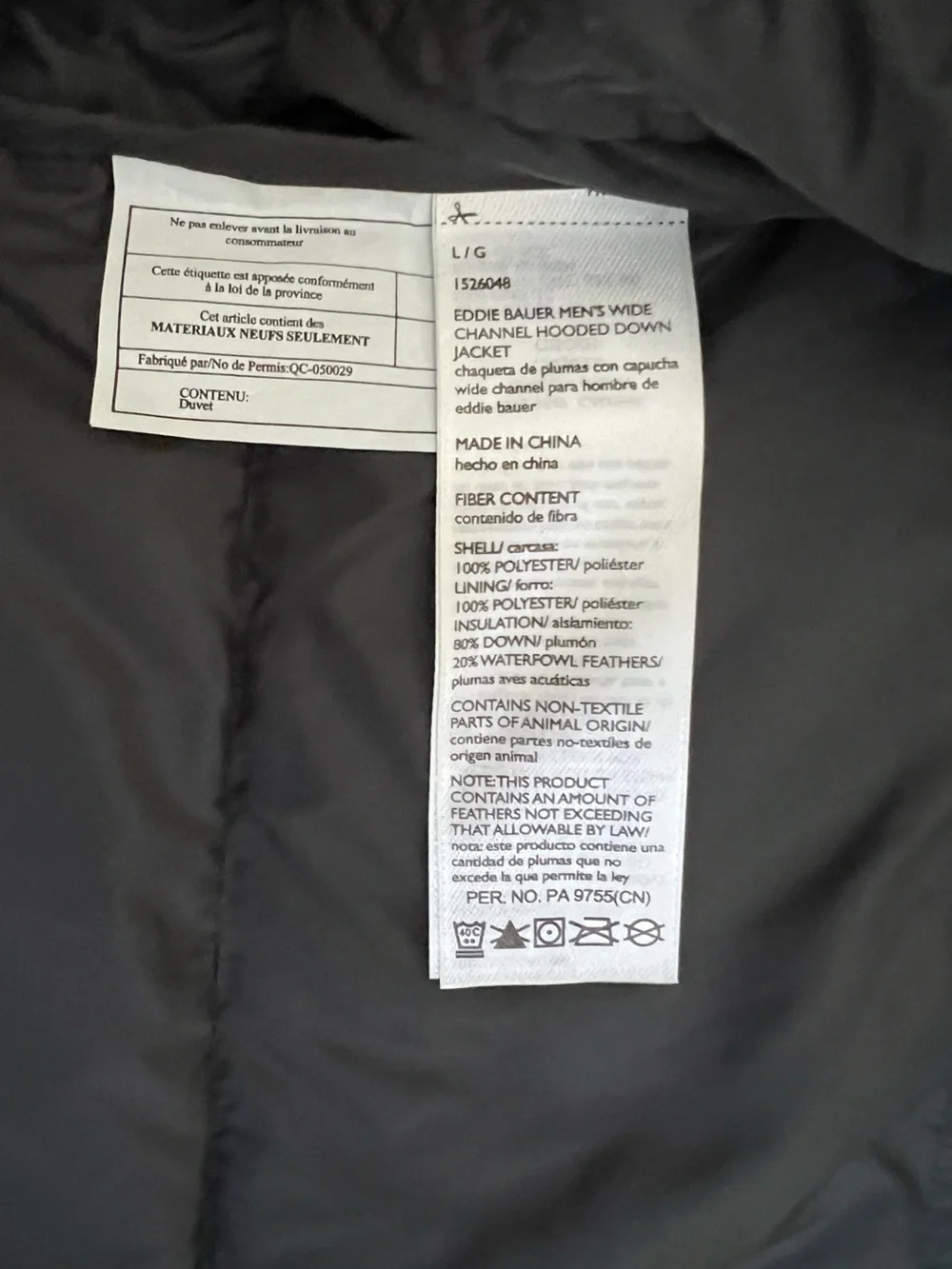 Eddie Bauer Men's Hooded Down Puffer Jacket - Dark Charcoal Blue